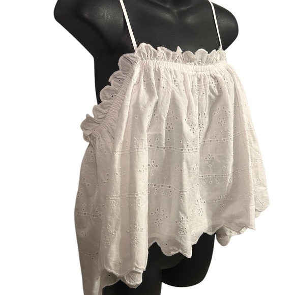 Nwt Topshop white eyelet flouncy top - Picture 6 of 11